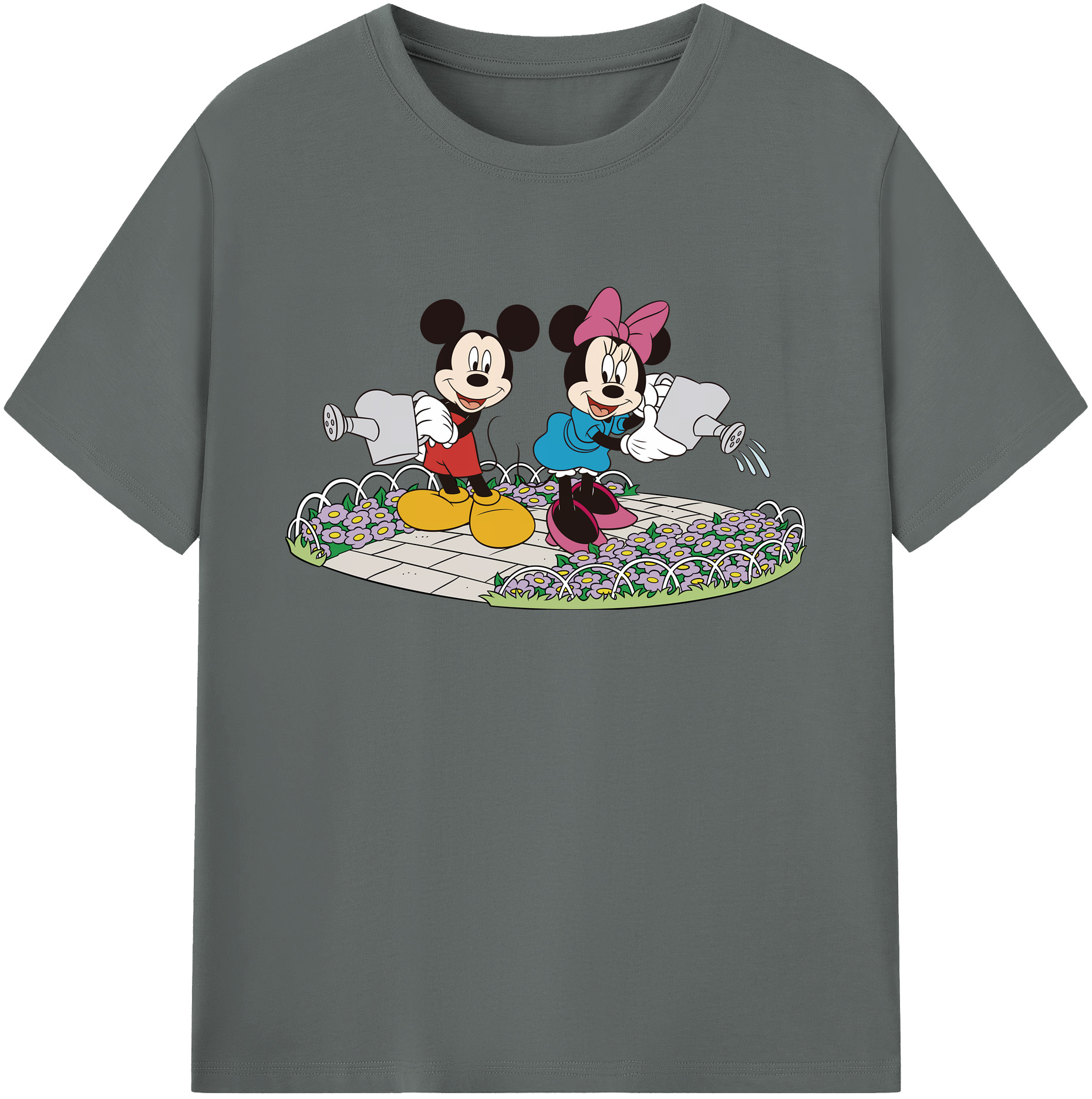 ミッキーマウス Mickey Mouse 綿100％ メンズ半袖Tシャツ｜肌触りやわらか＆通気性